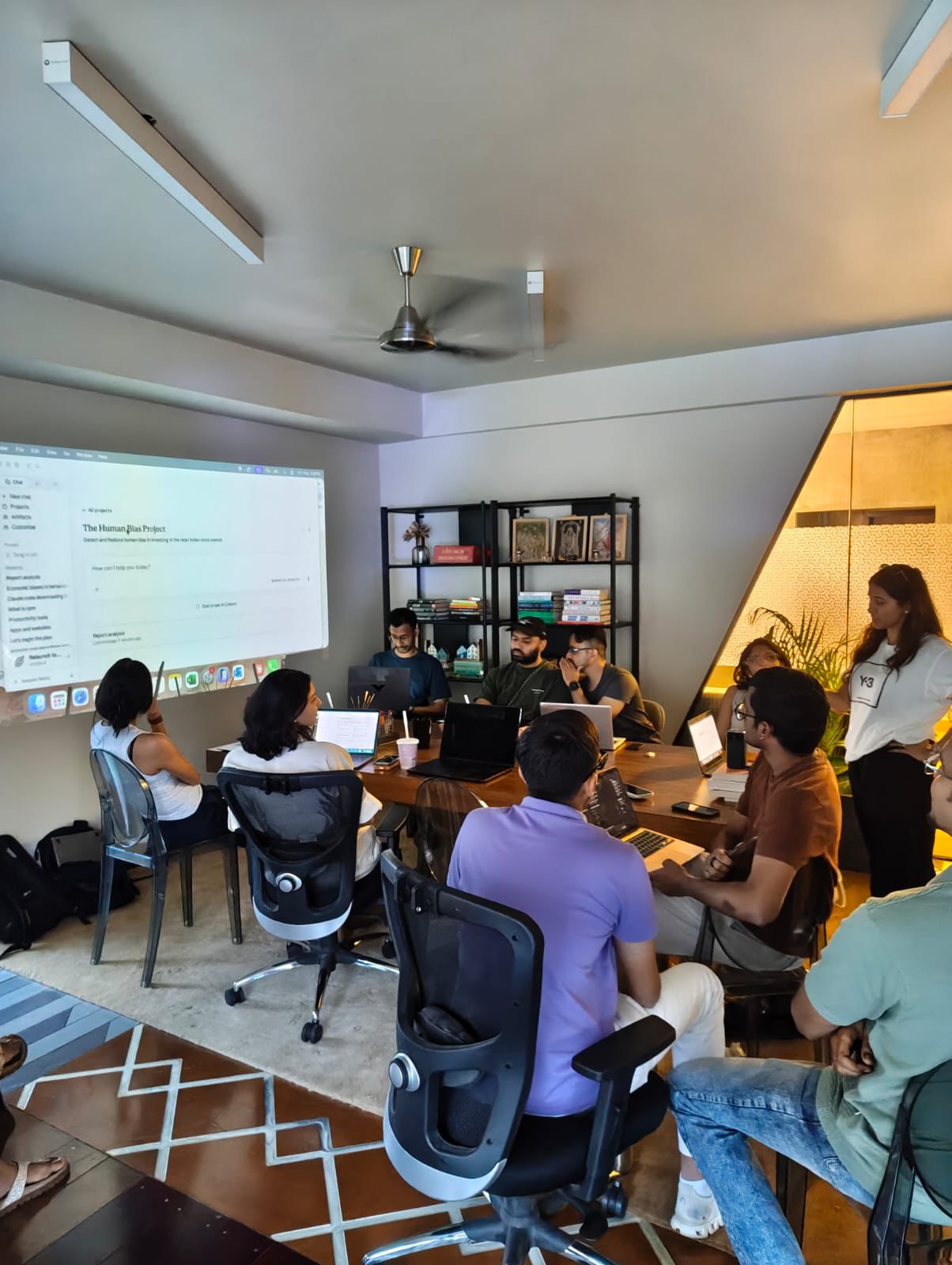 A team building together during a session
